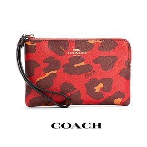 NWT Coach Leopard Print Wristlet